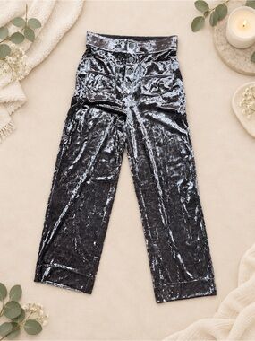 HALARA Crushed Velvet Pants in Gray